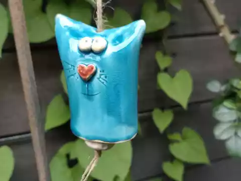 dzwonek ceramiczny kot