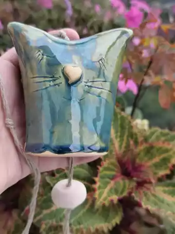 Dzwonek ceramiczny kotek