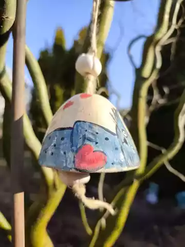 dzwonek ceramiczny ręcznie malowany