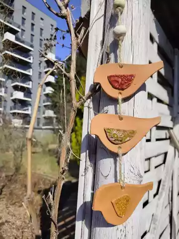 zestaw ptaszków ceramicznych