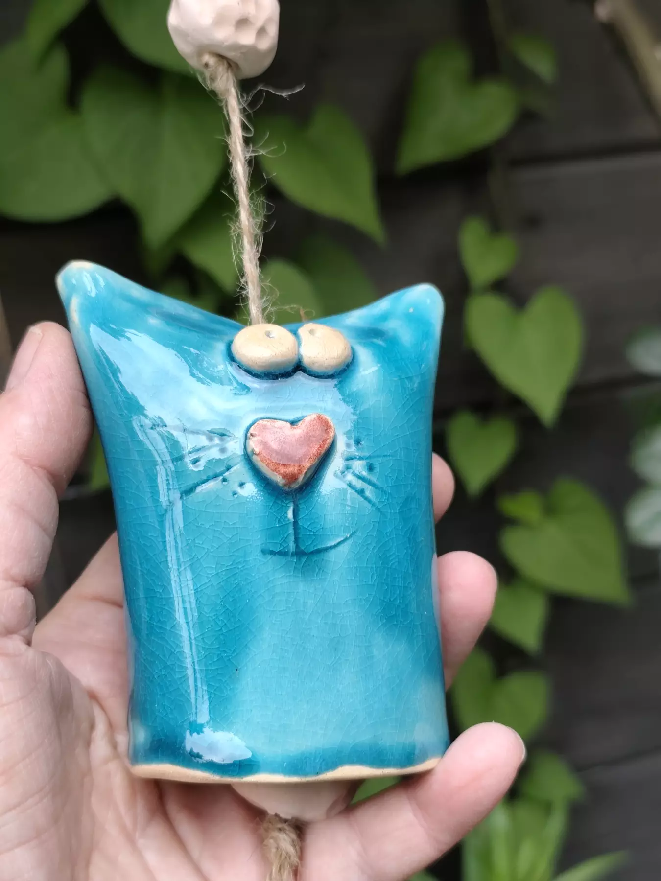 dzwonek ceramiczny kot