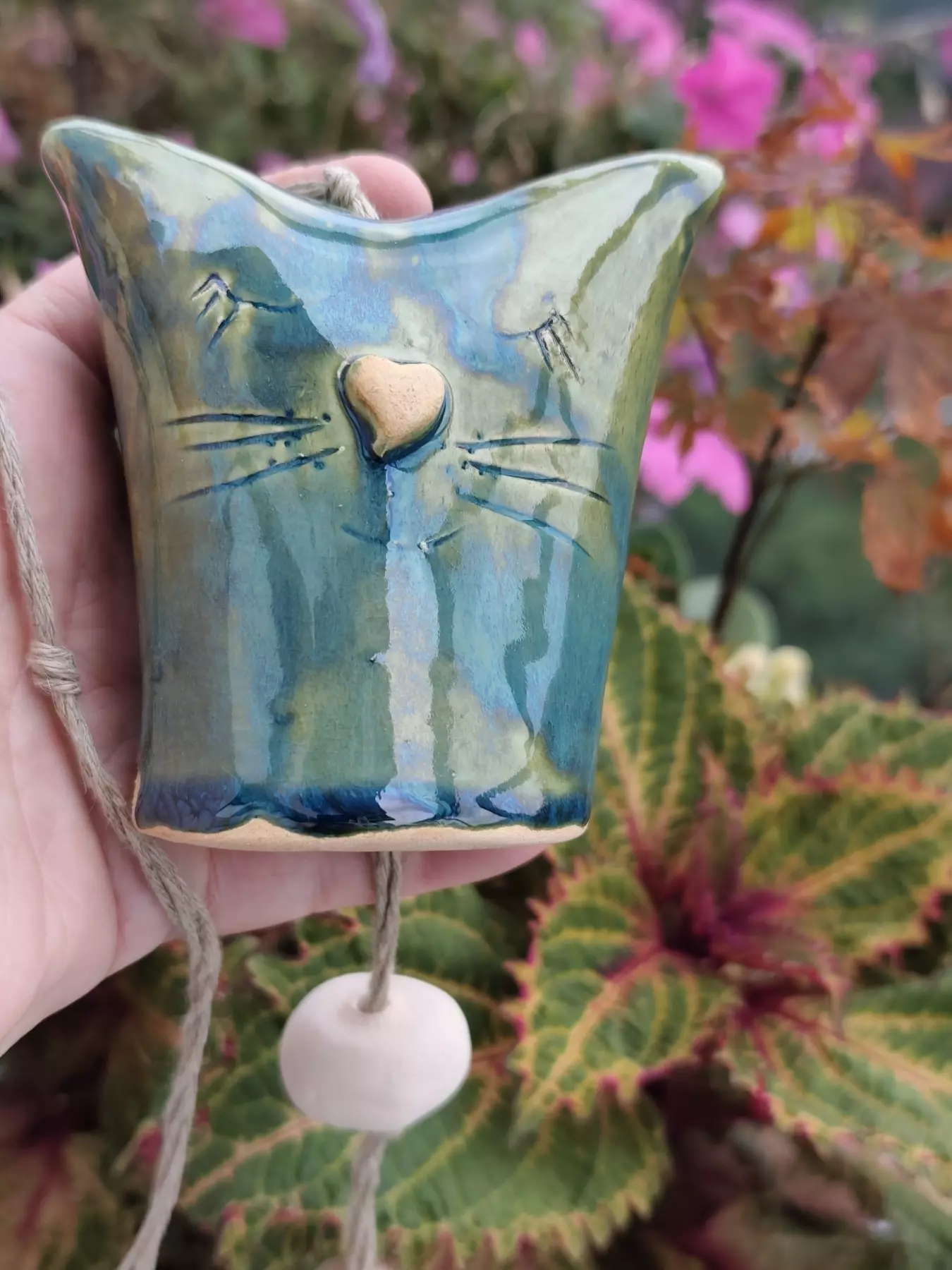 Dzwonek ceramiczny kotek
