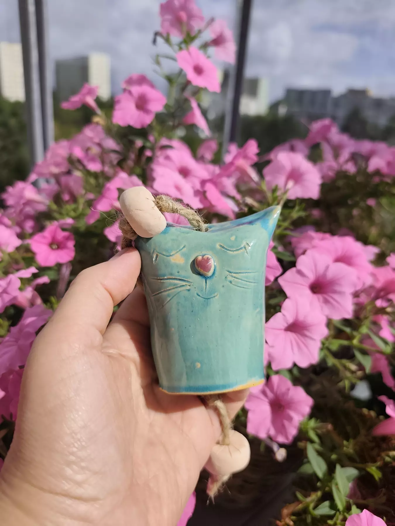 Dzwonek ceramiczny kotek
