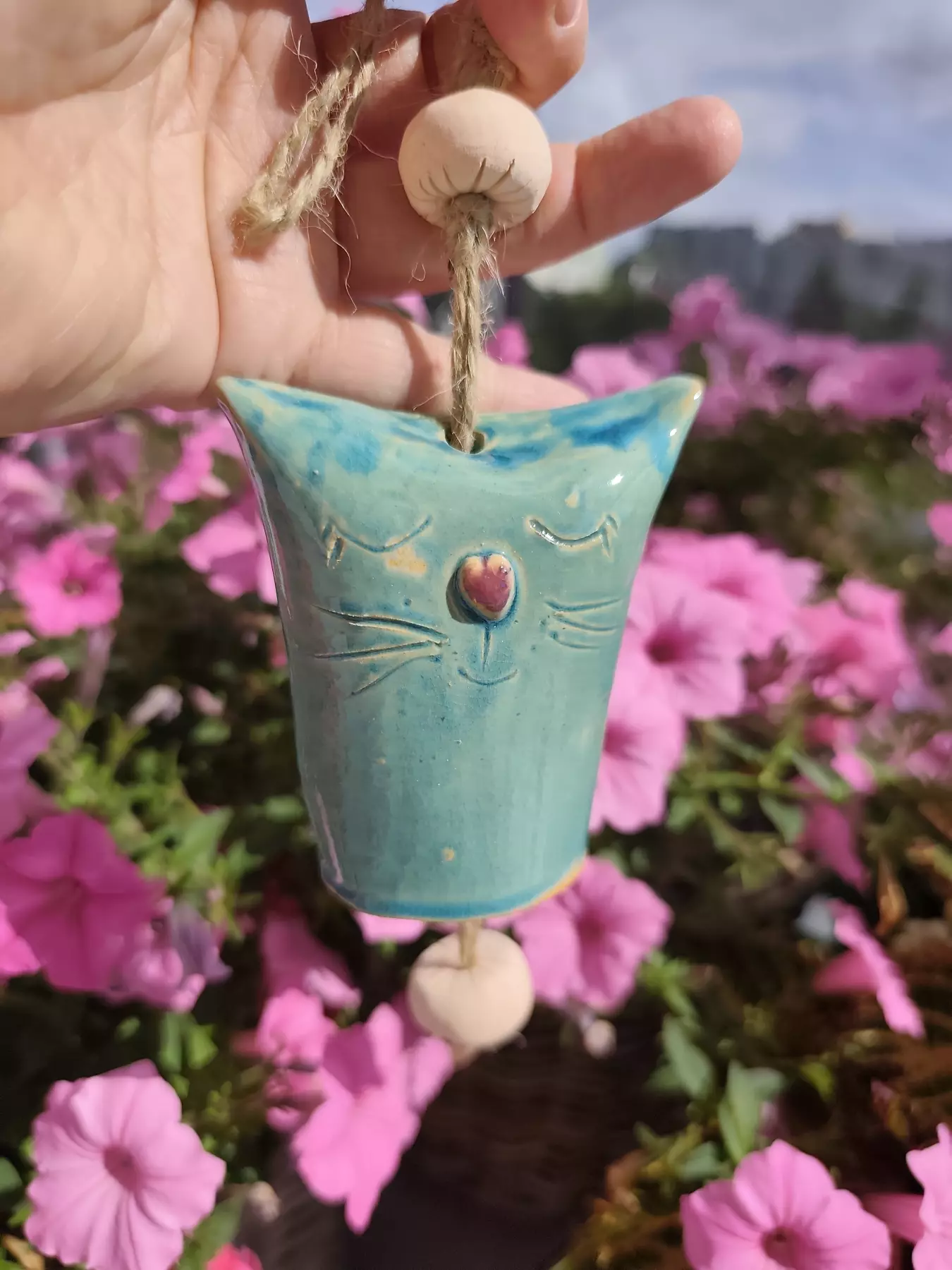 Dzwonek ceramiczny kotek