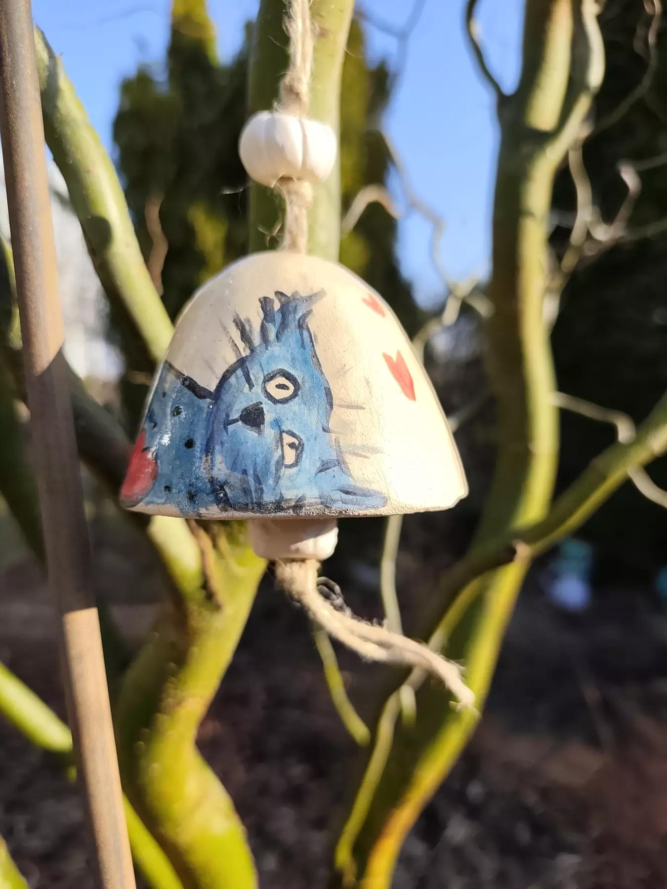 dzwonek ceramiczny ręcznie malowany