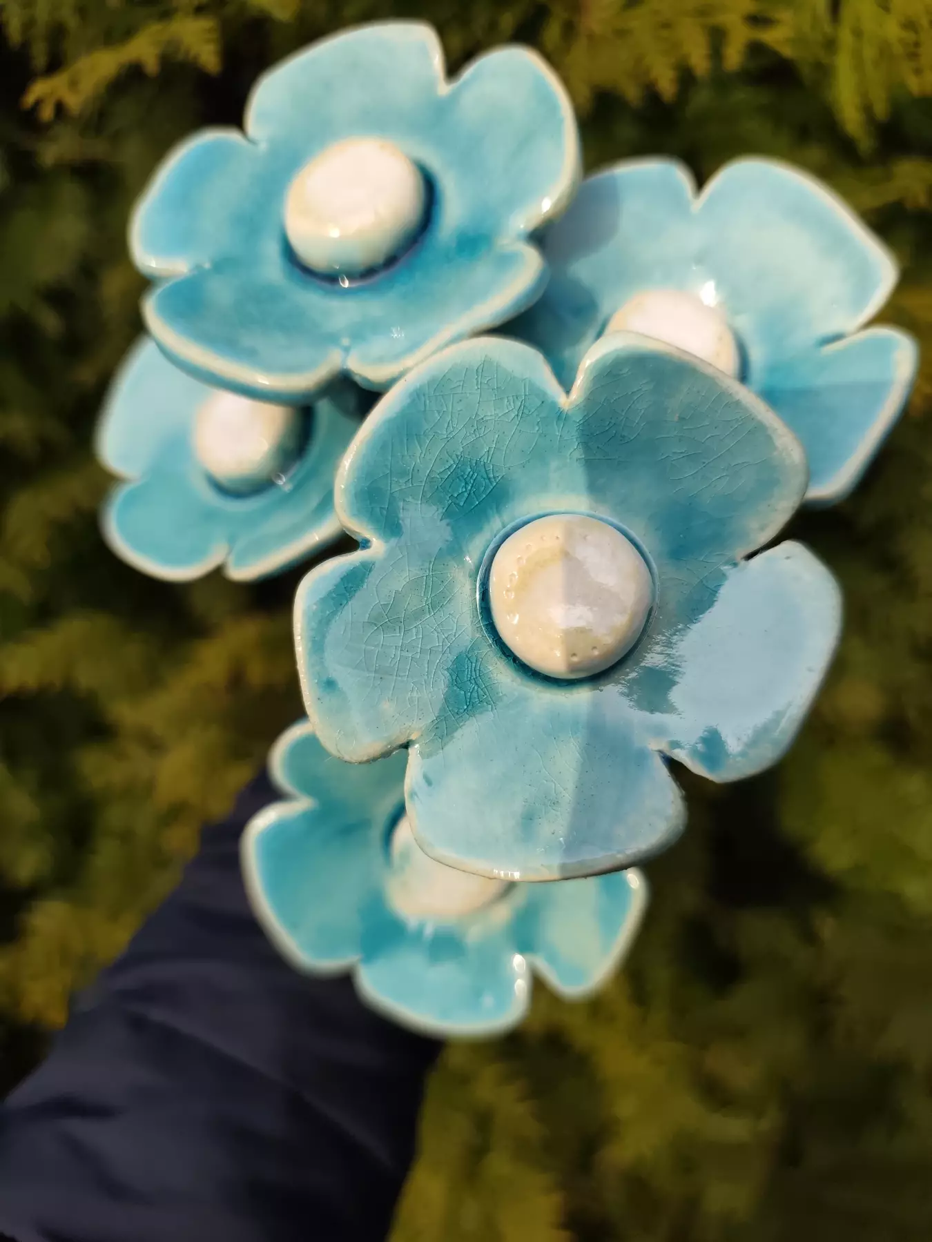 kwiaty ceramiczne 4 szt