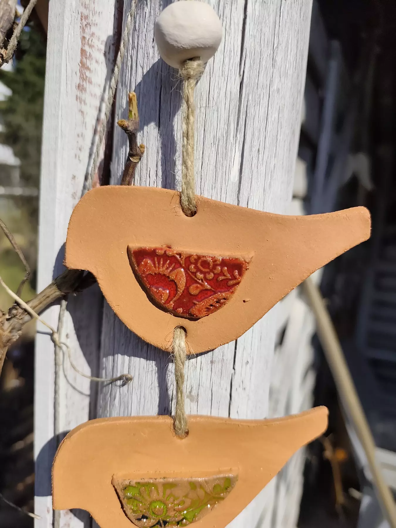 zestaw ptaszków ceramicznych